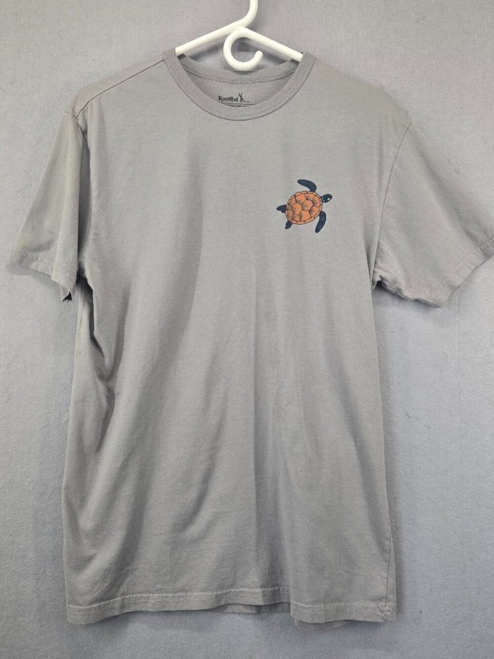 Kastlfel Unisex 100% Cotton Basic T-Shirt, Gray, Turtle Design, Medium